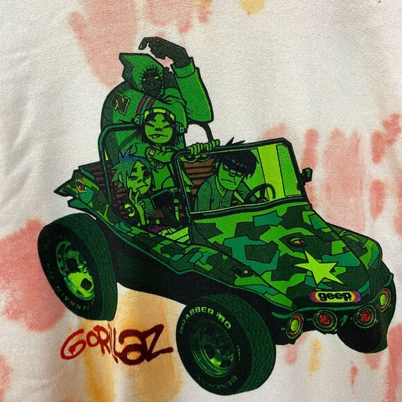Gorillaz Self-Titled Album Cover Tie-Dye Hoodie Size Small - Picture 3 of 4